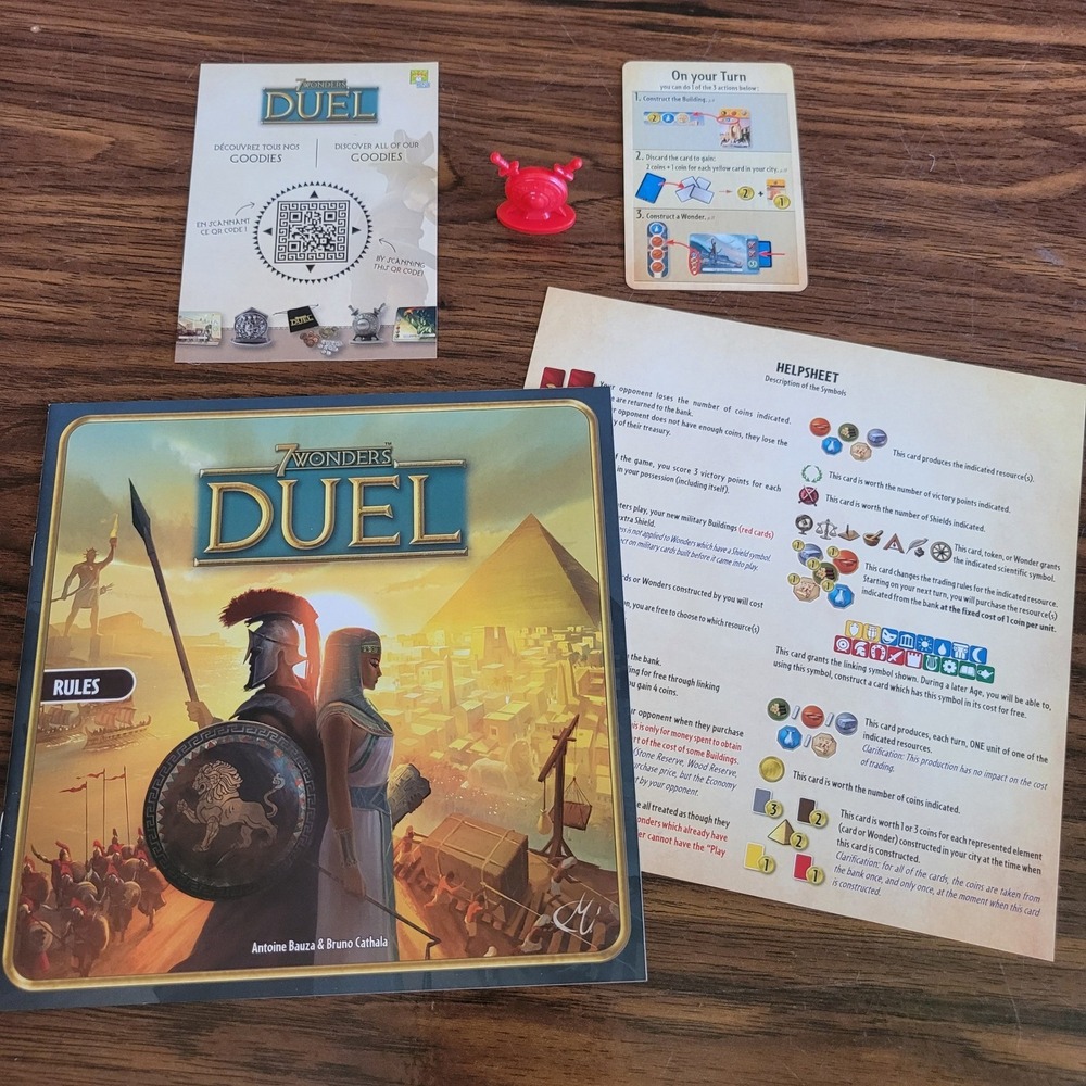 7 Wonders Duel Replacement Parts Rulebook Helpsheet Conflict Pawn Player‎ Aids